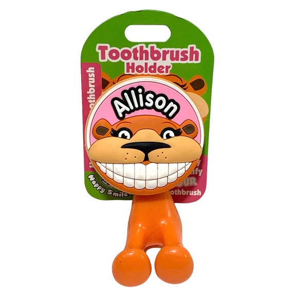 Happy Smiles Personalized Kids Toothbrush Holder Allison Lion - Picture 1 of 4